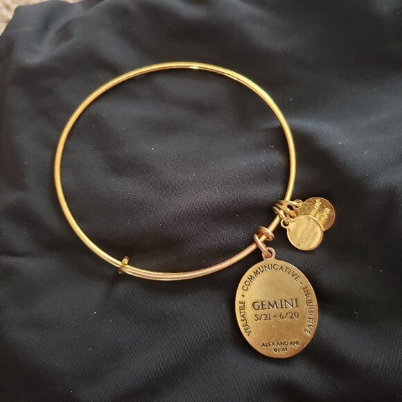 Alex & Ani  Gold Gemini Celestial Wheel Charm Bangle     347 - Picture 3 of 4